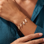 Bracciale con iniziale e pietra di nascita "Nova"
