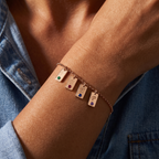 Bracciale con iniziale e pietra di nascita "Nova"